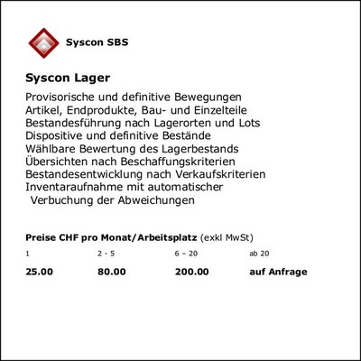 Syscon Lager Syscon Lager
